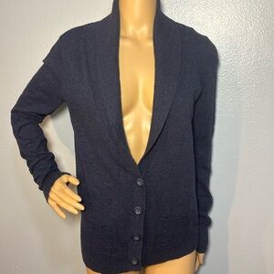 Mossimo Supply Co Navy Blue Long Sleeve Shawl Collar Boyfriend Cardigan